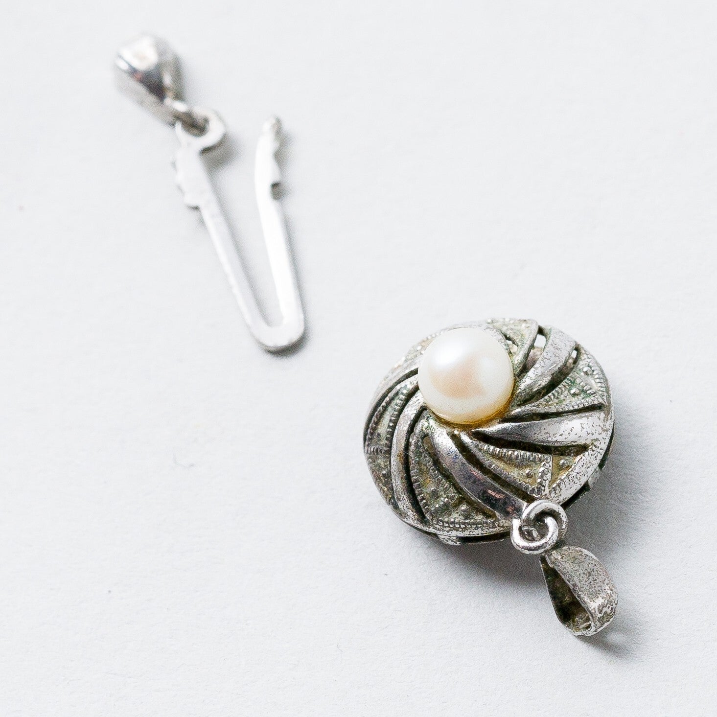Kettenverschluss 835 Silber Perle 1,32 g3