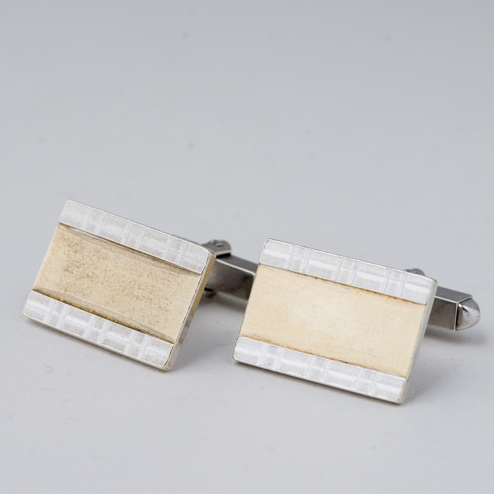 Silber Manschettenknöpfe 835 "Goldfront" 13 g0