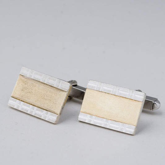 Silber Manschettenknöpfe 835 "Goldfront" 13 g0