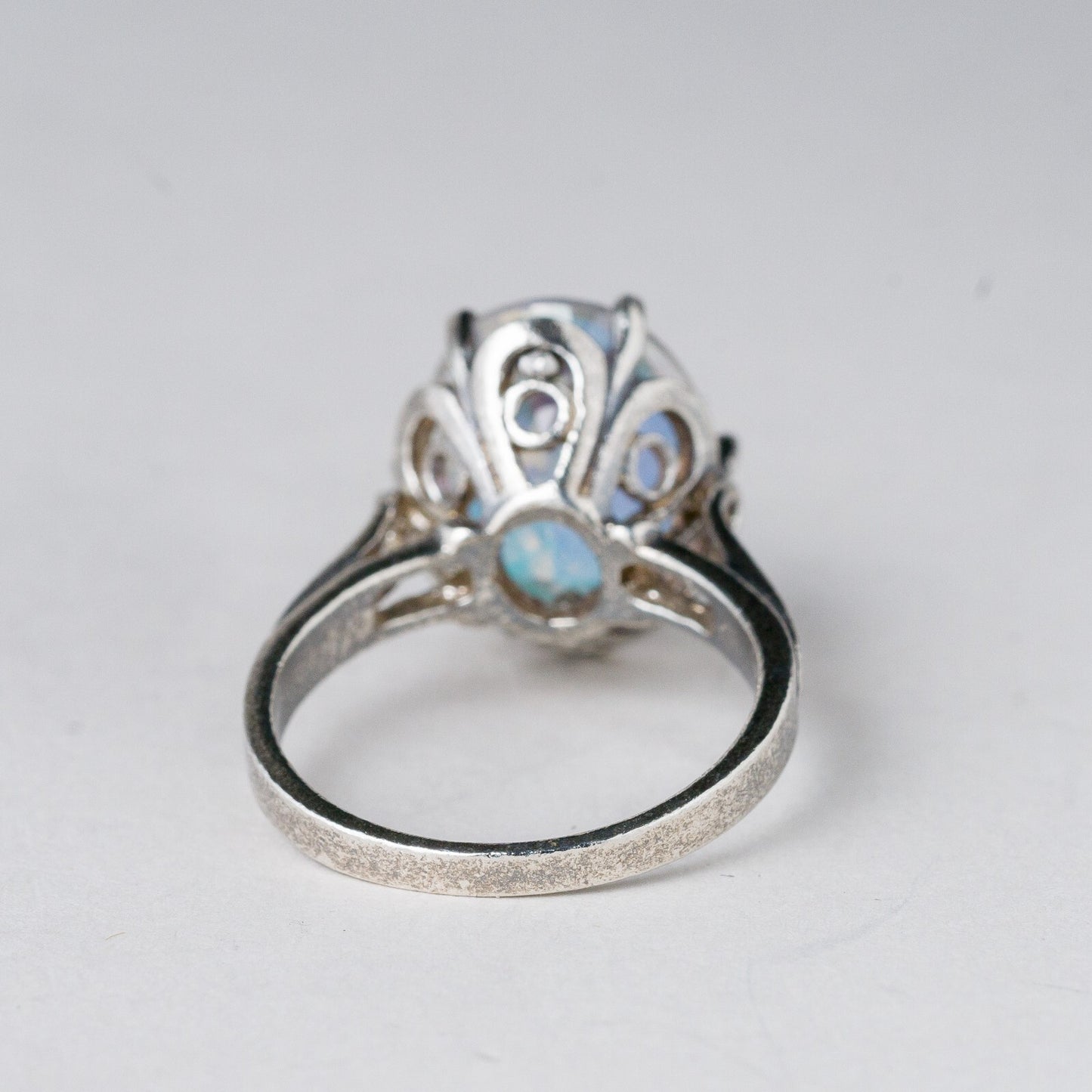 Silber Ring 925 Bunter Stein Größe 60 (19,1 mm Ø) 7,13 g4