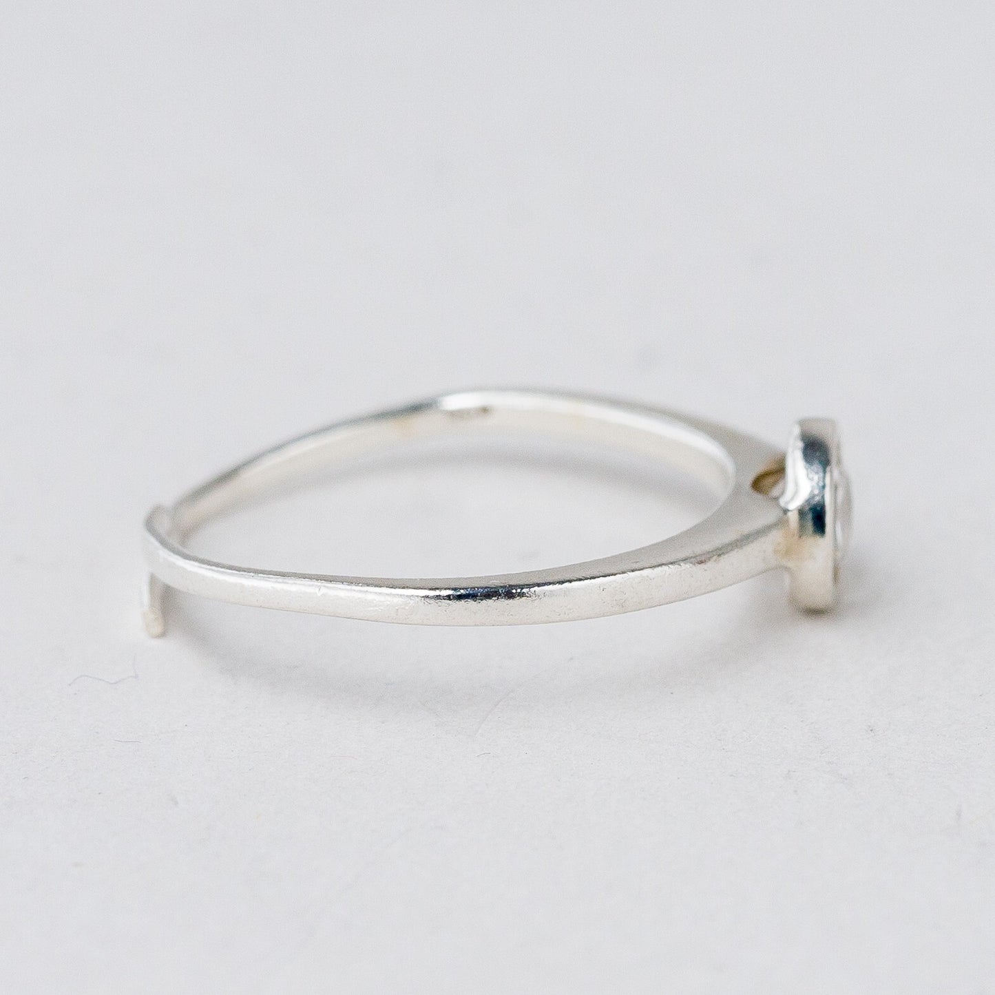 Ring 925 Silber Weißer Stein Größe flexibel ca. 57 1,4 g5