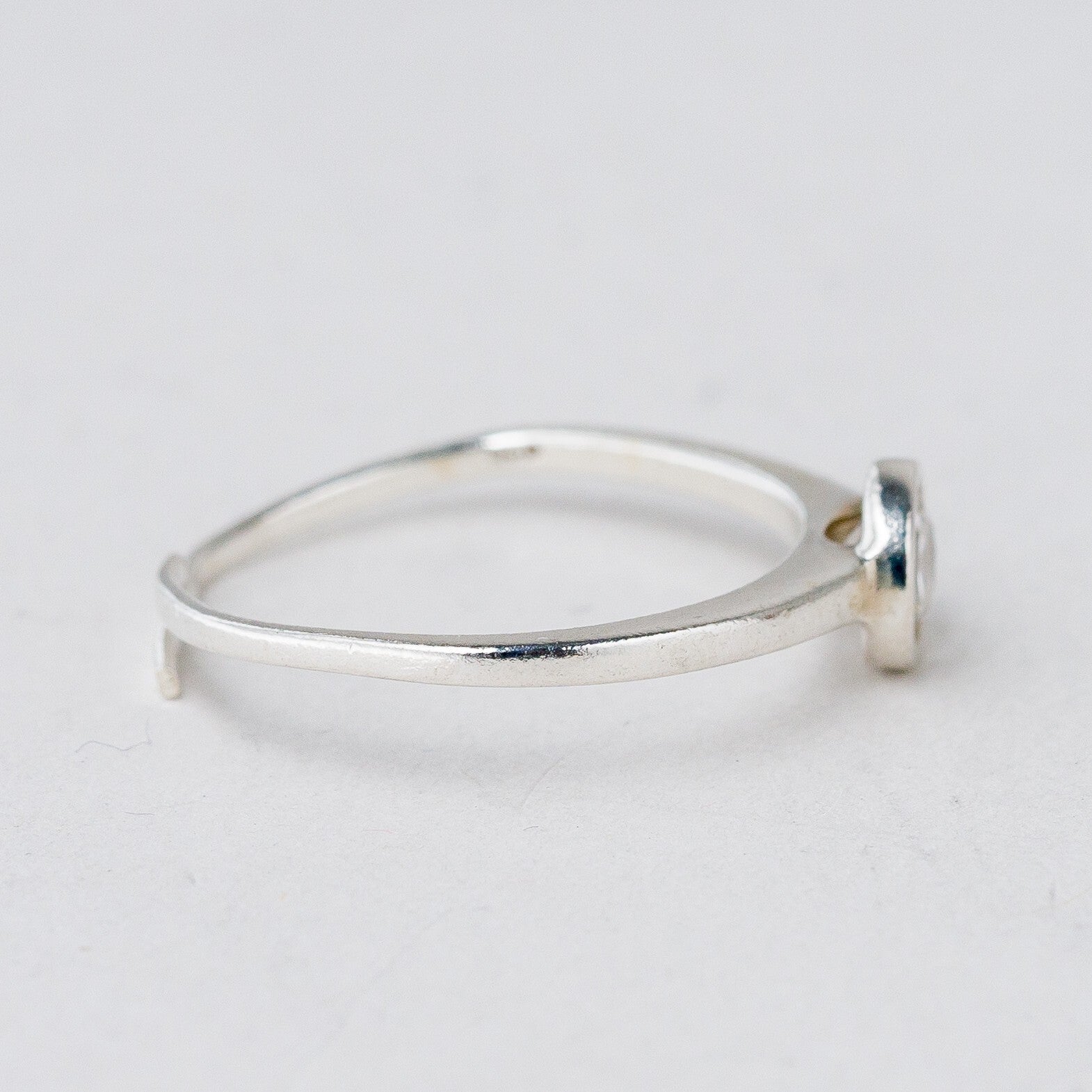 Ring 925 Silber Weißer Stein Größe flexibel ca. 57 1,4 g5