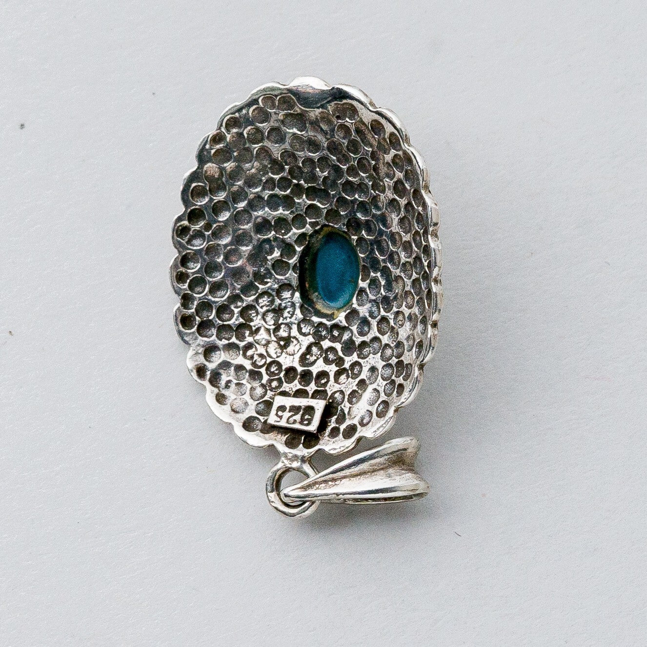 Silber Anhänger Kettenanhänger 925 Blauer Stein 2,46 g4