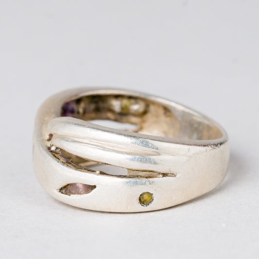Ring Weiße Steine 5,64 g 925er Silber Größe 55 (17,5 mm Ø)0