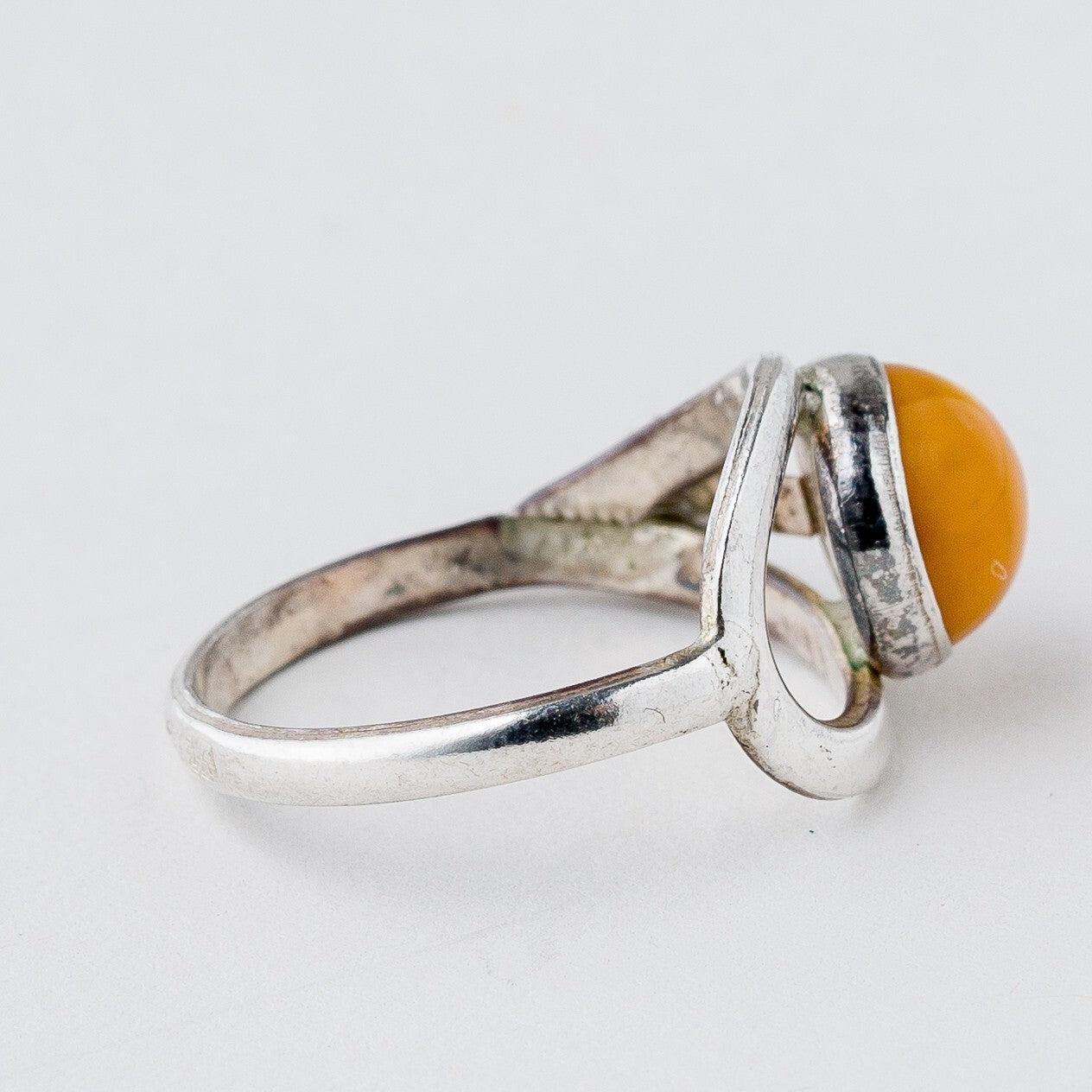 Silber Ring 925 Bernstein Größe 52 (16,5 mm Ø) 2,13 g2