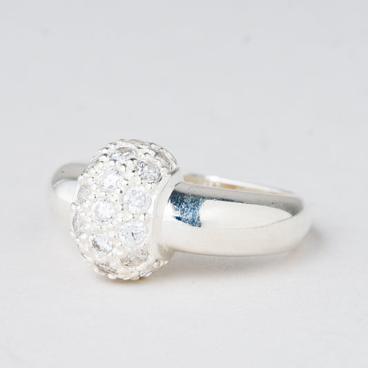 Ring Weiße Steine 4,44 g 925er Silber Größe 50 (15,9 mm Ø)0