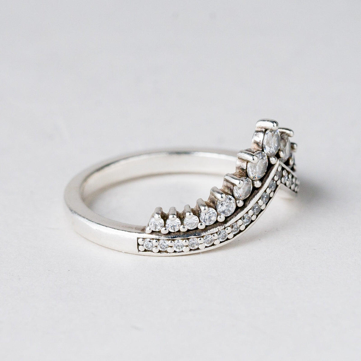 Silber Ring 925 Weiße Steine Größe 51 (16,2 mm Ø) 2,79 g5