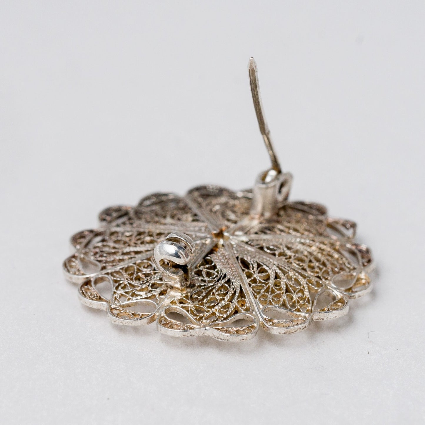 Brosche Silber filigran 3 cm 4,3 g5