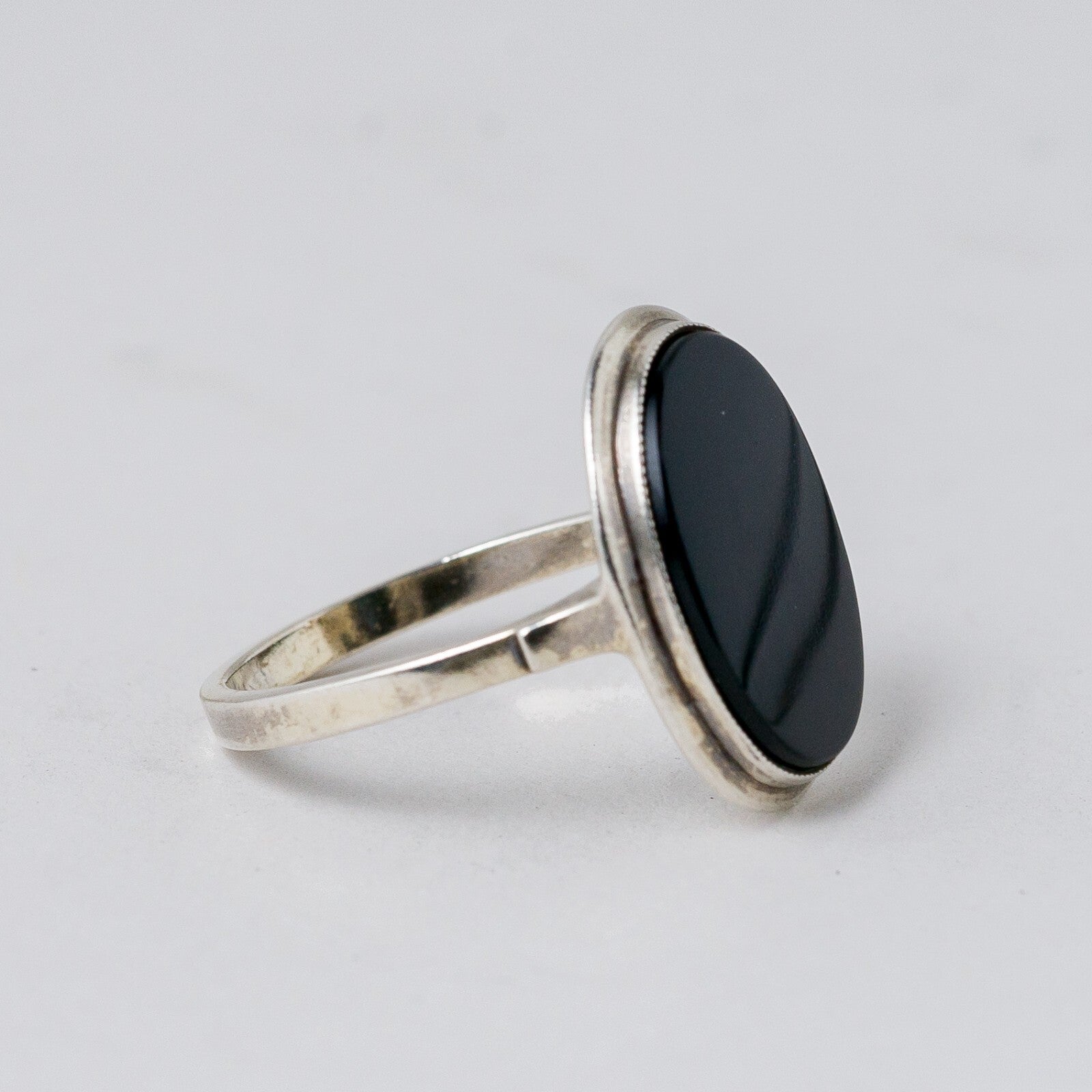 Silber Ring 835 Schwarz Größe 54 (17,2 mm Ø) 3,02 g5