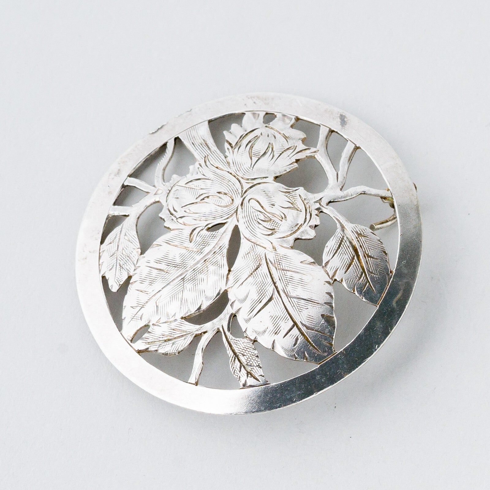 Silber Brosche Spange 900 Floral 7,14 g1