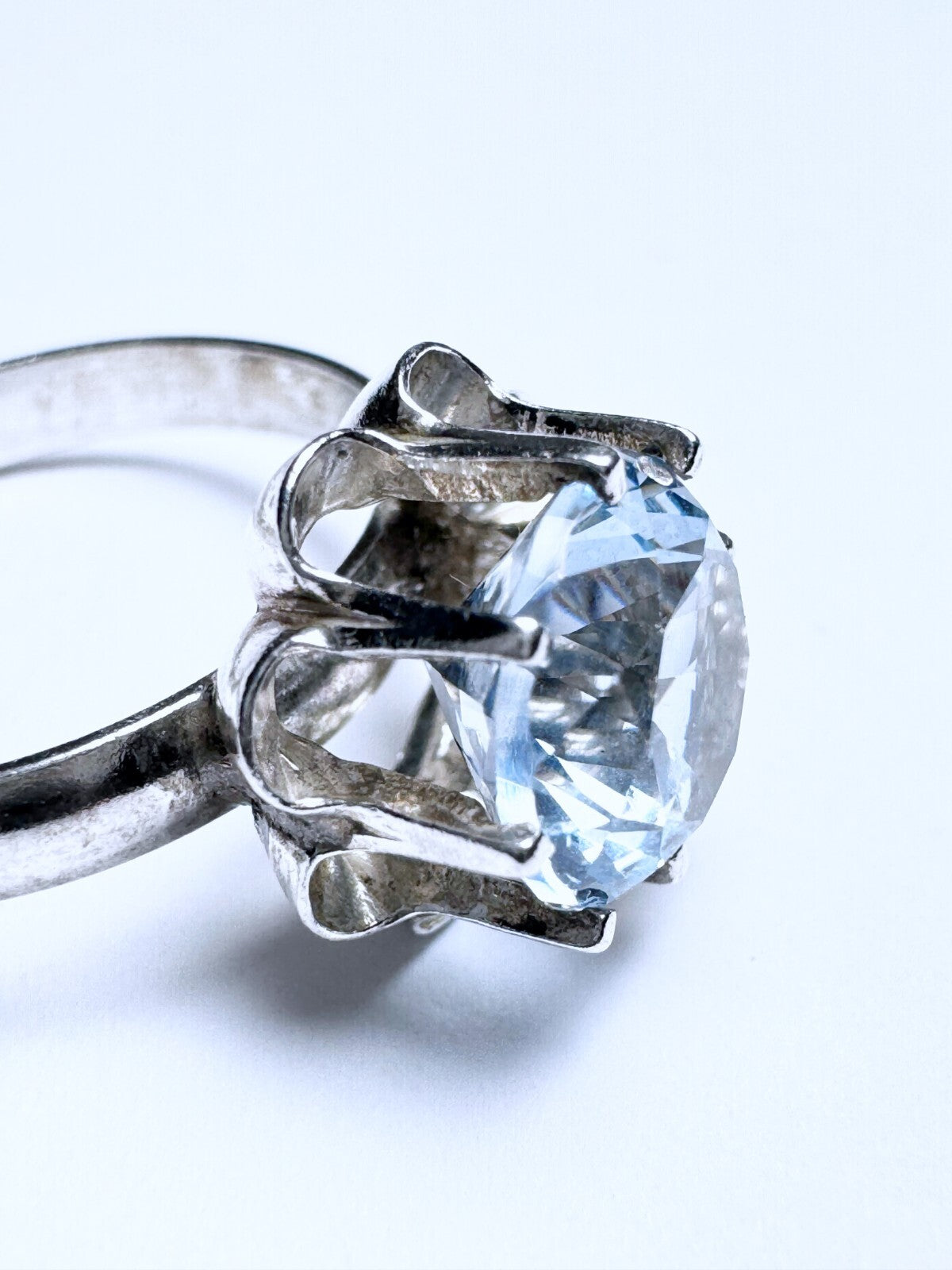 Ring 925er Silber Größe 54 Hellblauer runder Stein 3,26g7