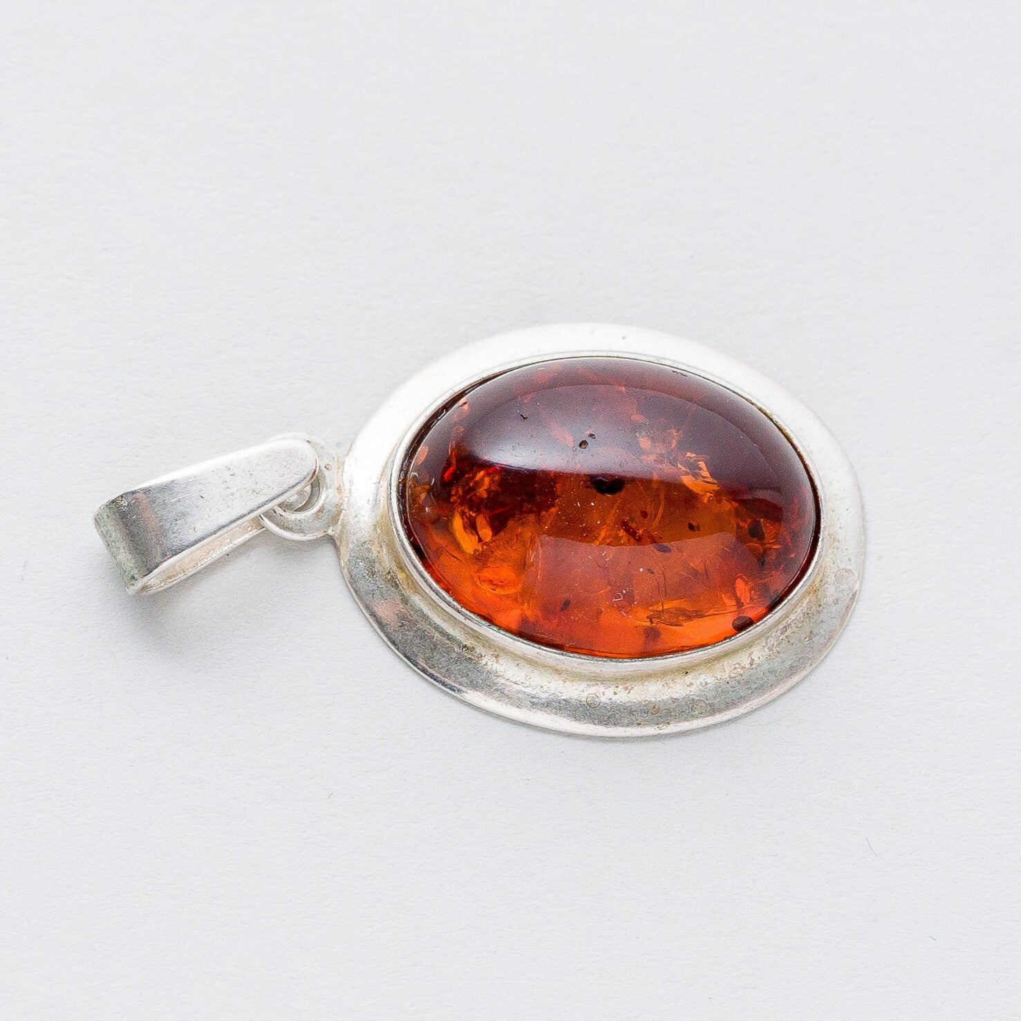Anhänger Silber 925 Bernstein 2,9 cm 2,54 g2