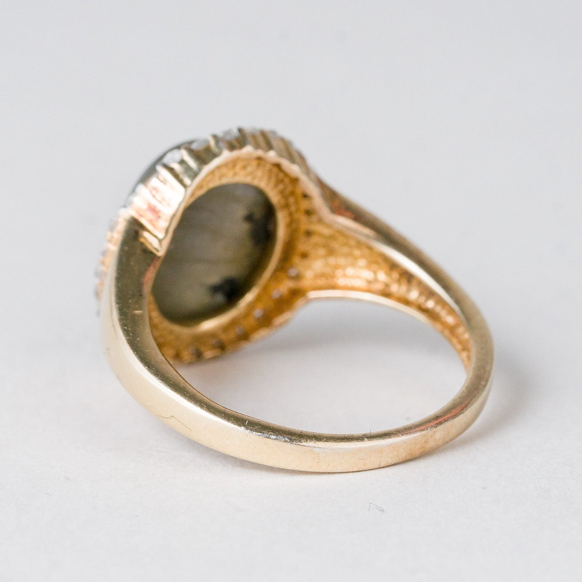 Silber Ring 925 vergoldet Blauer Stein Größe 60 (19,1 mm Ø) 4,82 g3