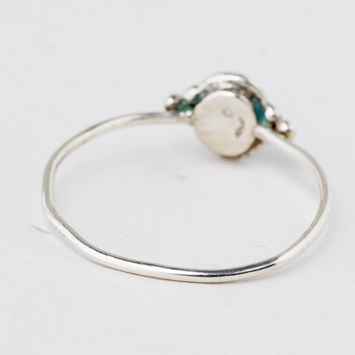 Silber Ring 57 (18,1 mm Ø) Schwarzer Stein 0,88 g3