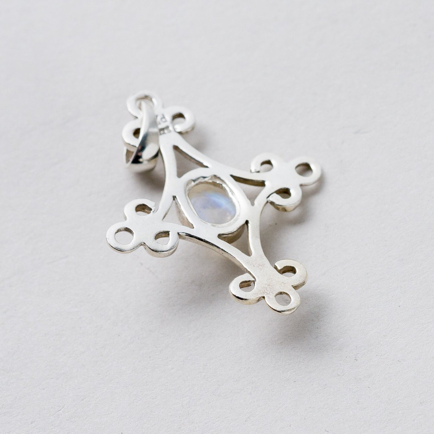Silber Anhänger Kettenanhänger 925 Mondstein 3,5 cm 2,26 g5