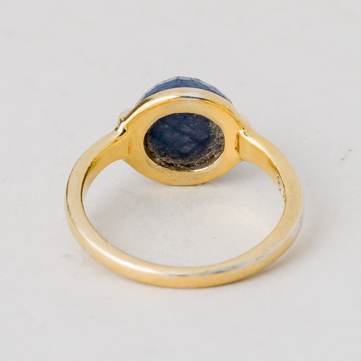 Ring Blauer Stein 3,56 g 925er Silber vergoldet Größe 55 (17,5 mm Ø)2