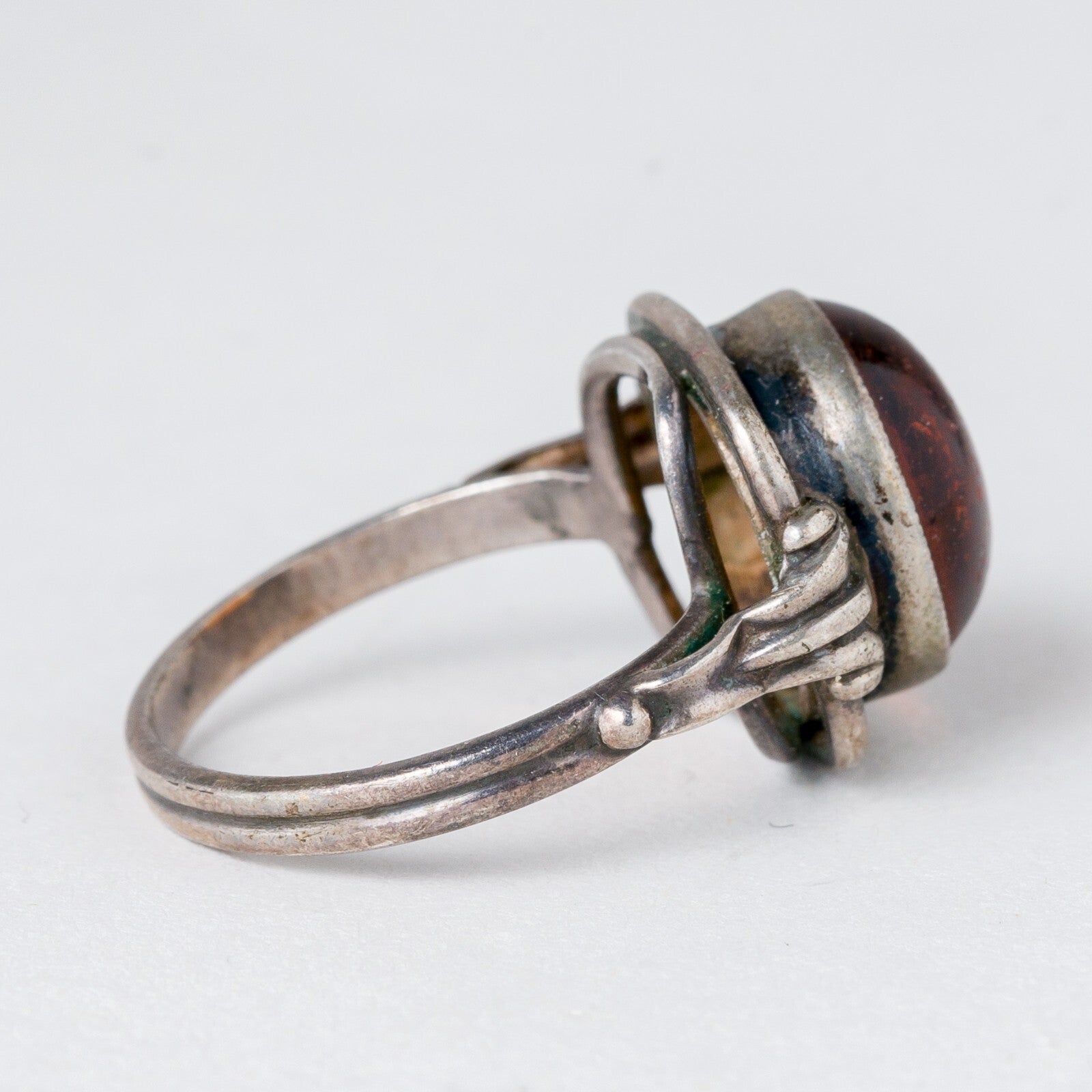 Silber Ring 835 Bernstein Größe 53 (16,8 mm Ø) 4,12 g2