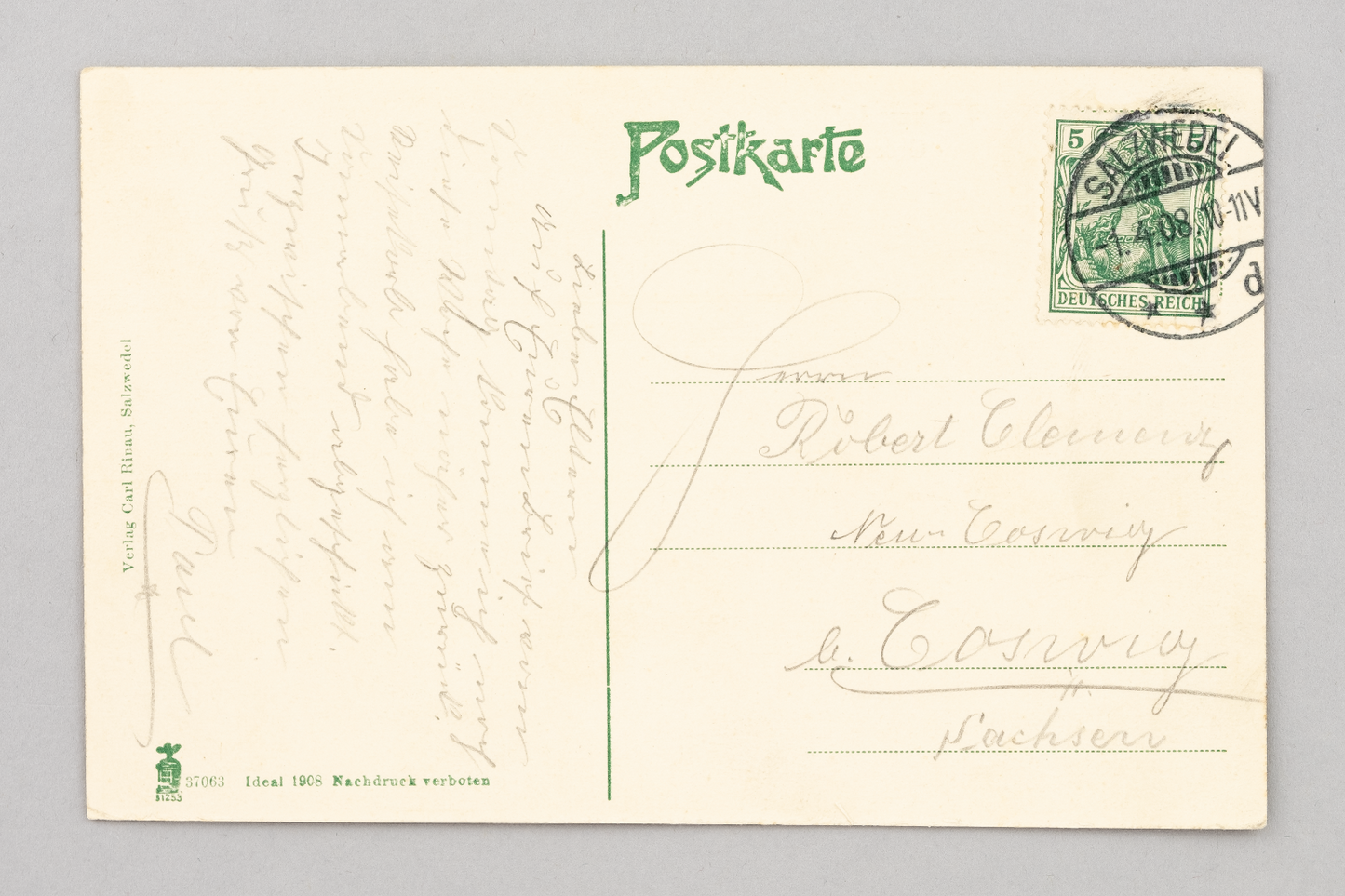 Ansichtskarte Salzwedel Großer Stegel 19081