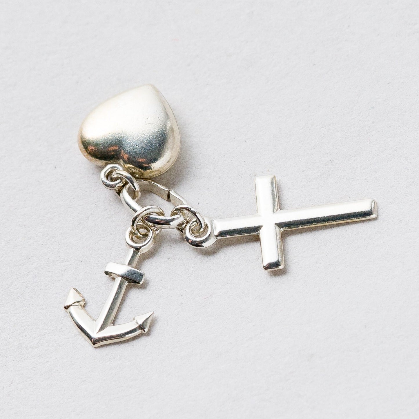 Silber Anhänger Kettenanhänger 925 Anker Herz Kreuz 1,5 cm 0,87 g2