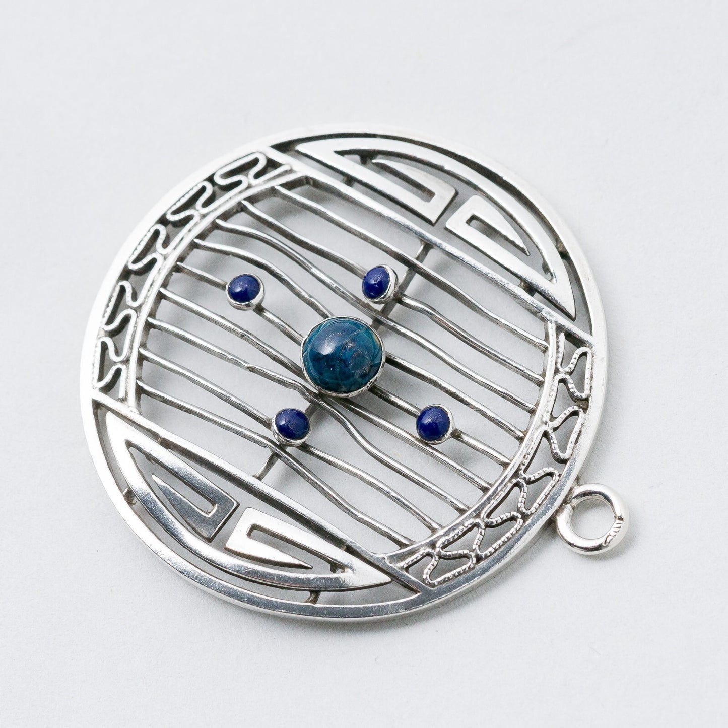 Anhänger Silber Blaue Steine 3,8 cm 4,39 g1