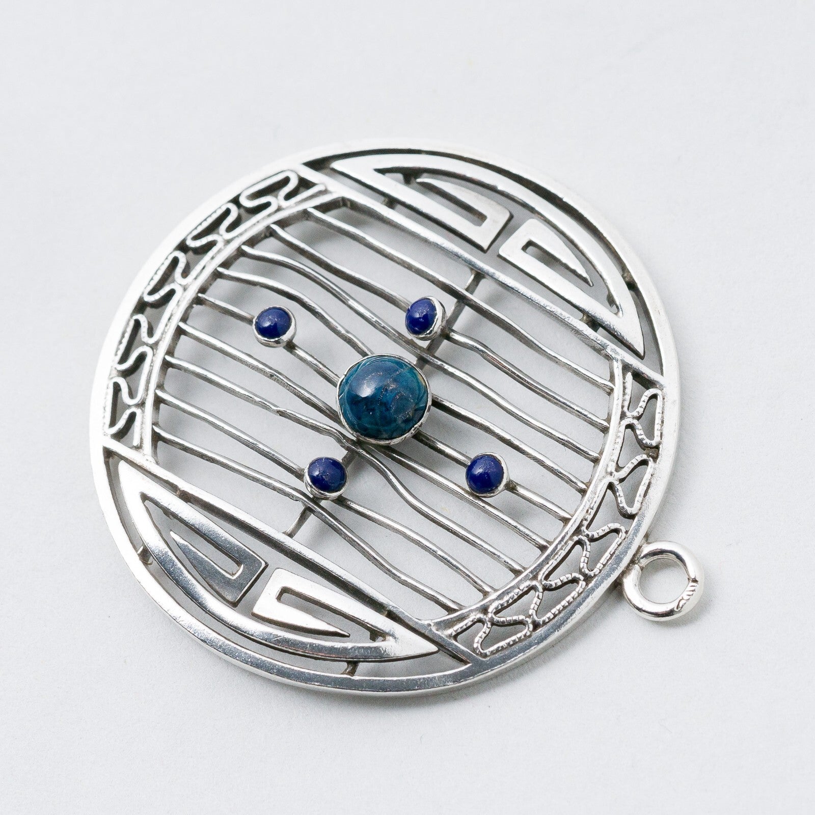 Anhänger Silber Blaue Steine 3,8 cm 4,39 g1