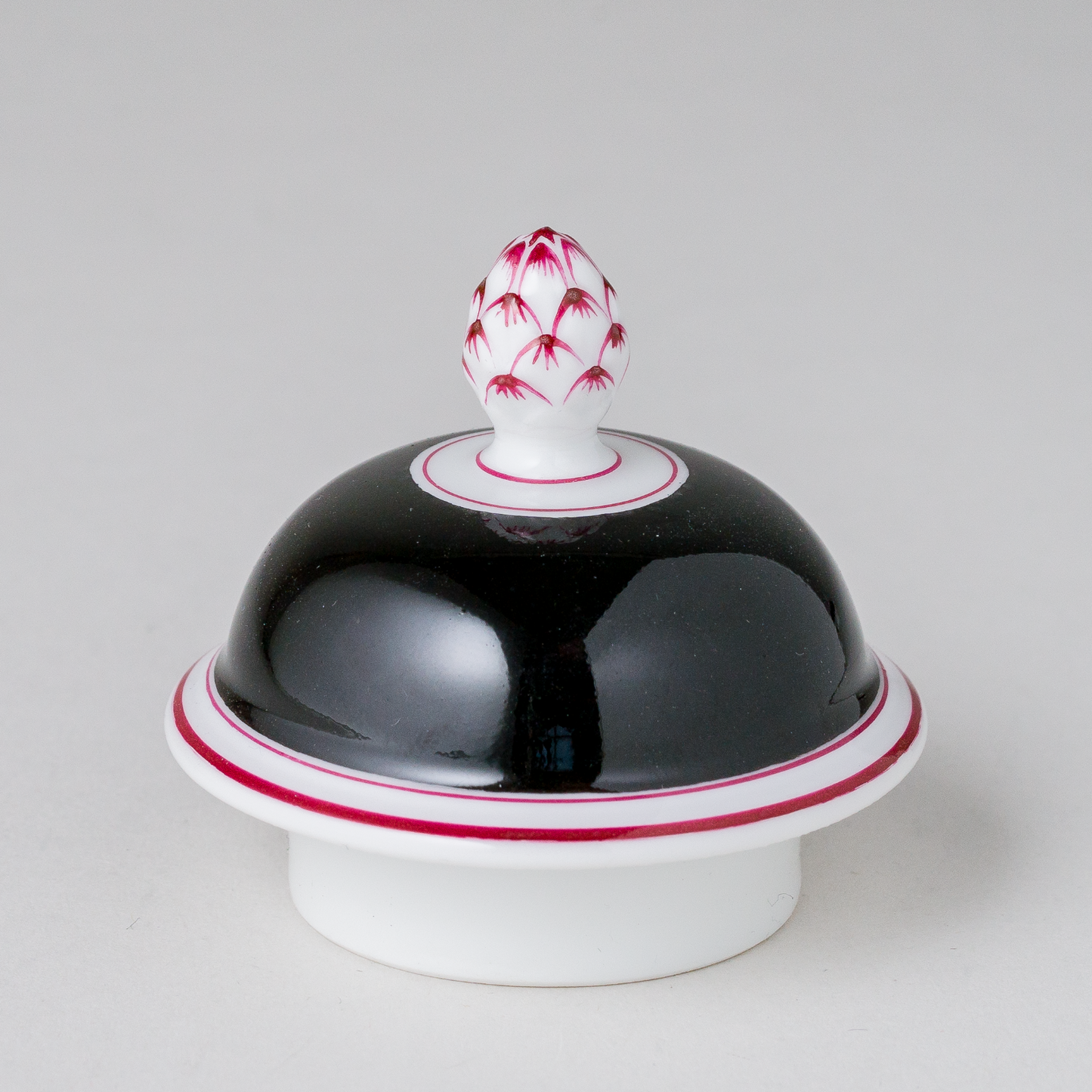 1 x Porzellan Deckel Schwarz Purpur 6 cm2