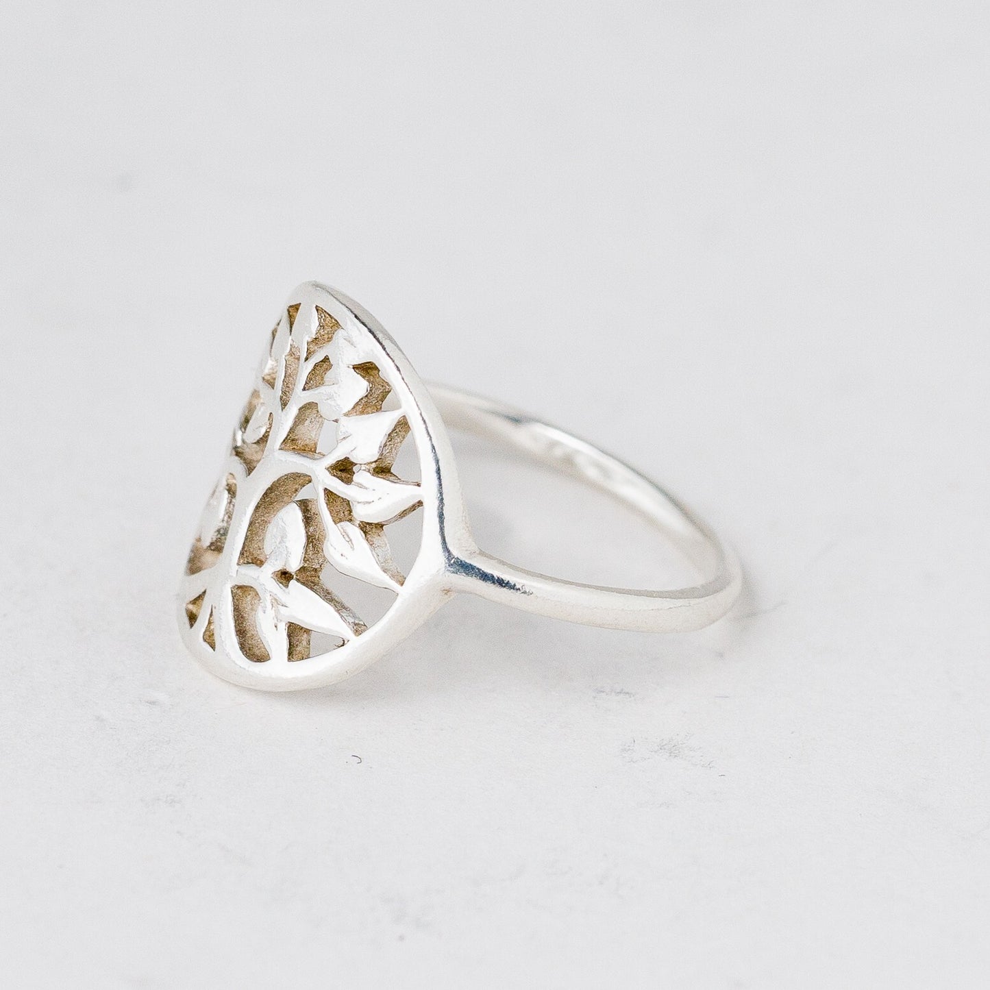 Silber Ring 54 (17,2 mm Ø) 925 Baum 2,23 g7