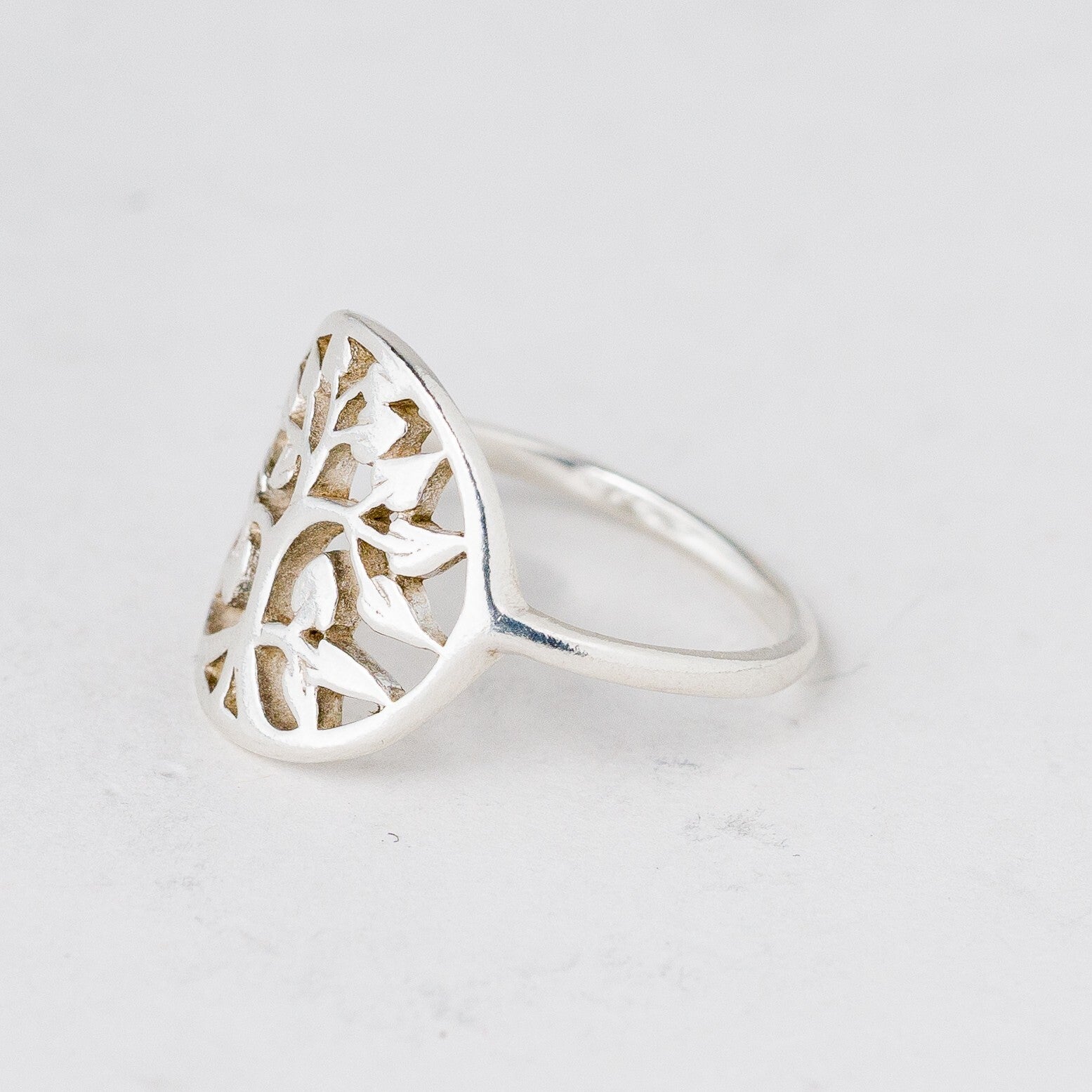 Silber Ring 54 (17,2 mm Ø) 925 Baum 2,23 g7