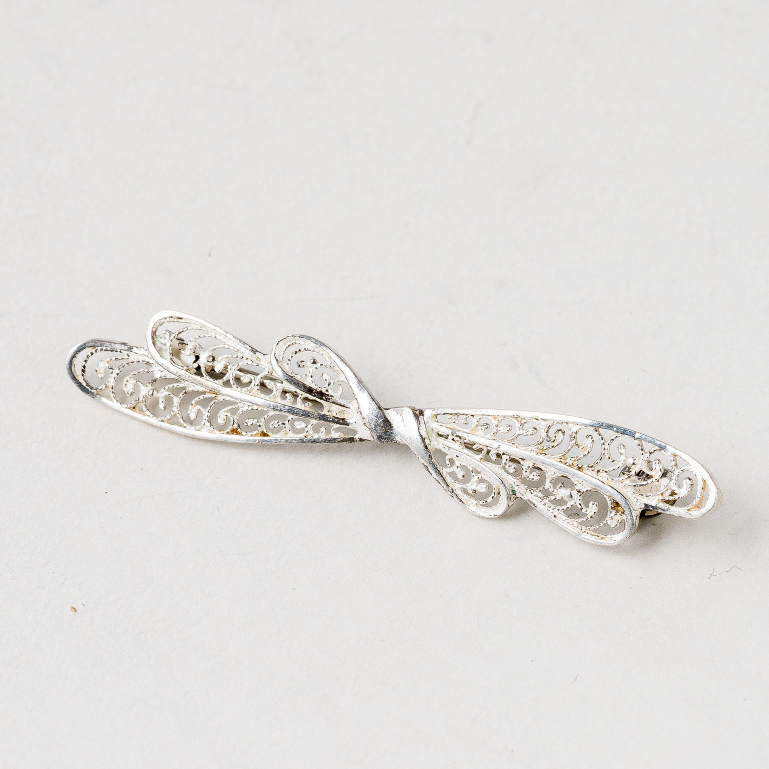 Brosche Schleife 835er Silber 2,39 g 5 cm0