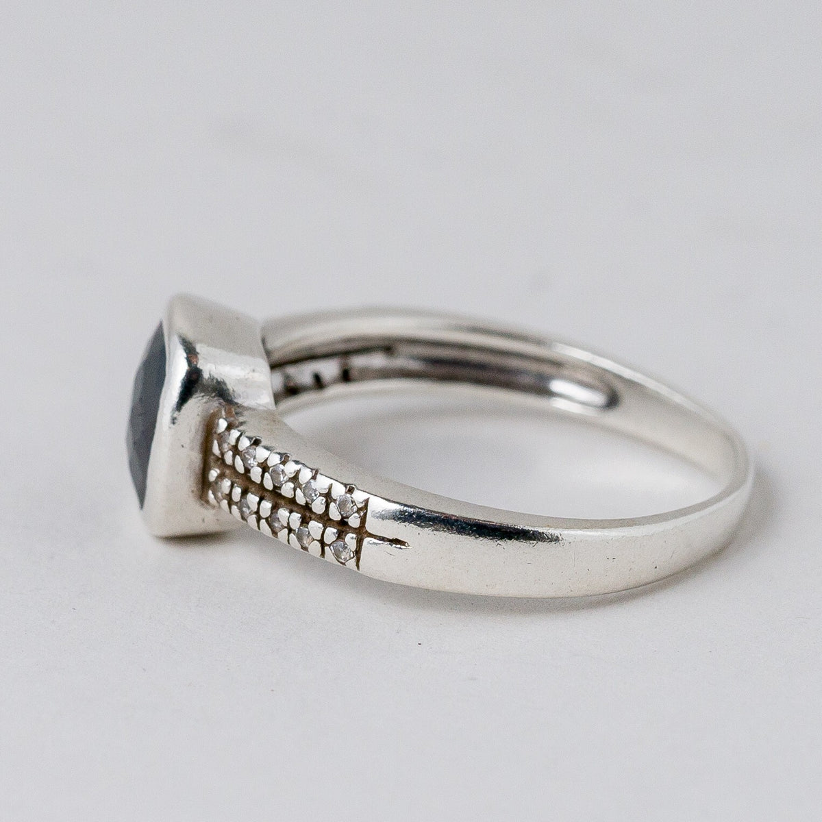 Silber Ring 925 Steinbesatz Größe 62 (19,7 mm Ø) 3,96 g1