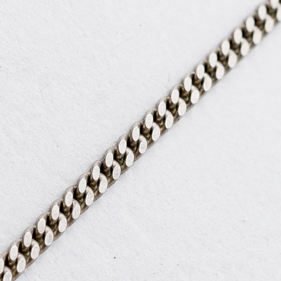 Silber Halskette 835 Panzerkette 1,7 mm 38 cm 3,18 g1