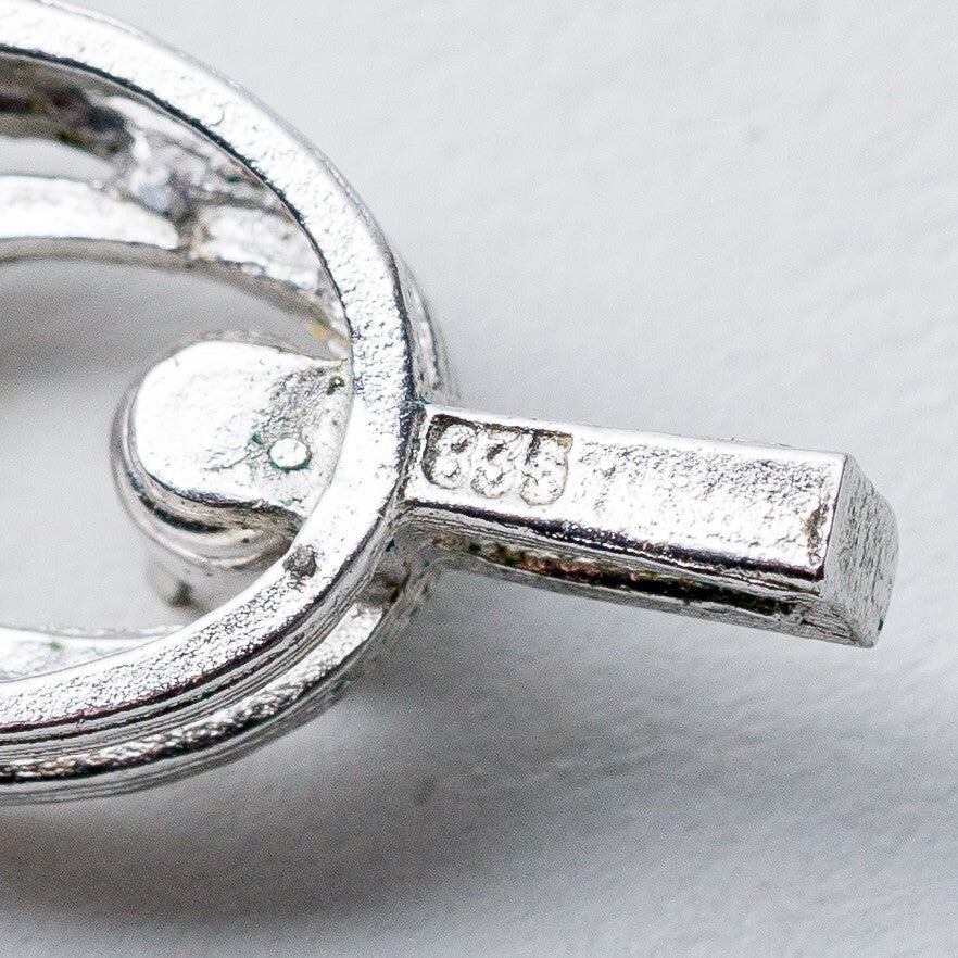 Anhänger 835 Silber Weißer Stein 2 cm 1,57 g6