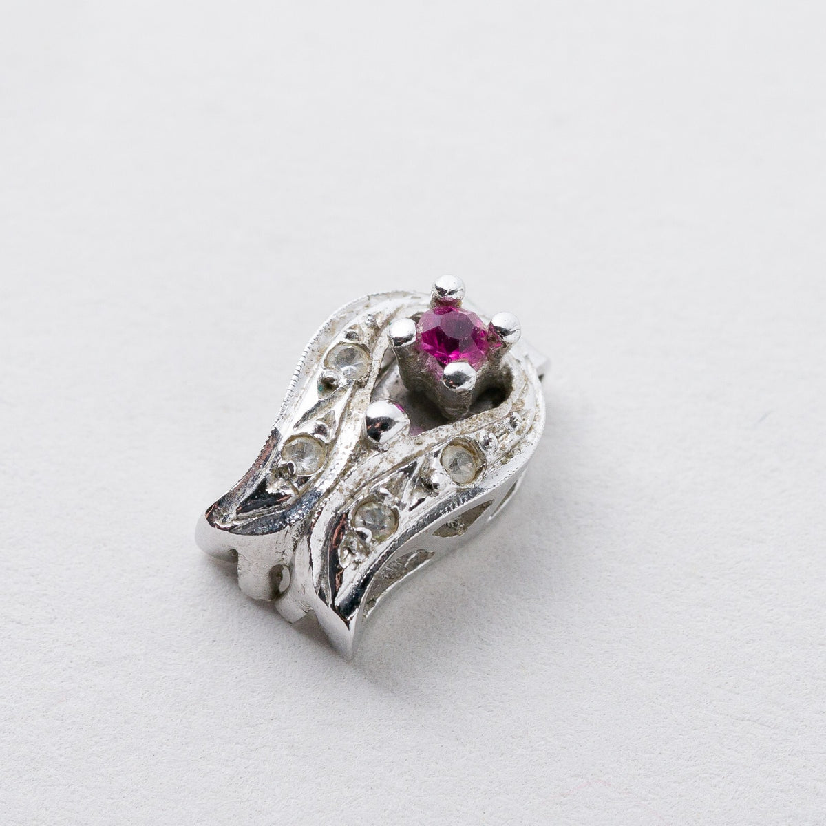 Anhänger Silber Roter Stein 1,3 cm 1,7 g7