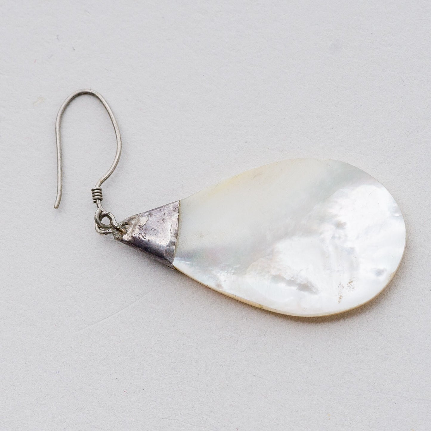 Einzelner Ohrring Hängeohrring Silber Perlmutt 2,76 g5