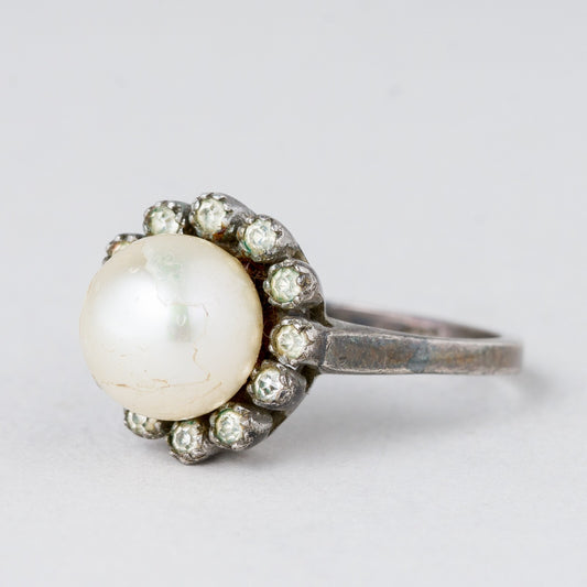 Ring Perle 5,16 g 835er Silber Größe 56 (17,8 mm Ø)0