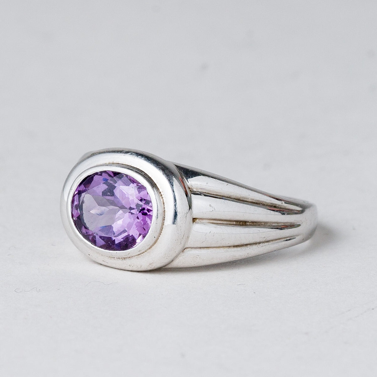 Silber Ring 925 Lila Stein Größe 65 (20,6 mm Ø) 5,48 g0