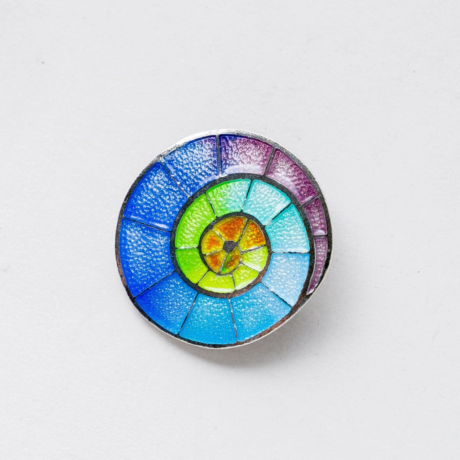 Brosche Silber Muschel bunt 2,7 cm 8,94 g0