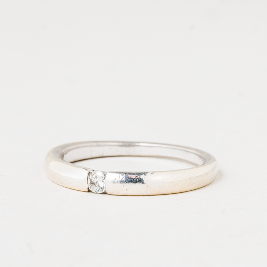 Ring Weißer Stein 925er Silber 3,16 g Größe 59 (18,8 mm Ø)0