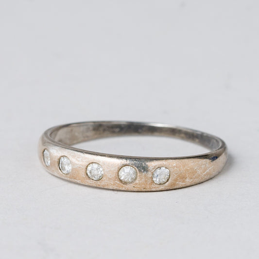 Ring Weiße Steine 1,53 g 925er Silber Größe 56 (17,8 mm Ø)0