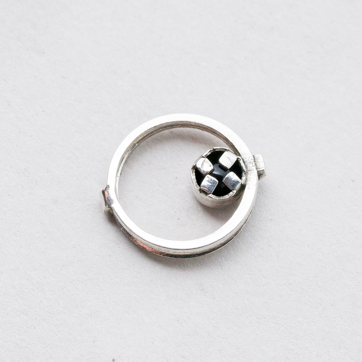 Silber Anhänger Kettenanhänger Schwarzer Stein 1 cm 0,55 g4