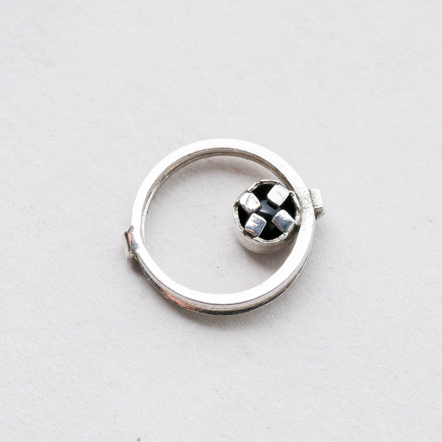Silber Anhänger Kettenanhänger Schwarzer Stein 1 cm 0,55 g4