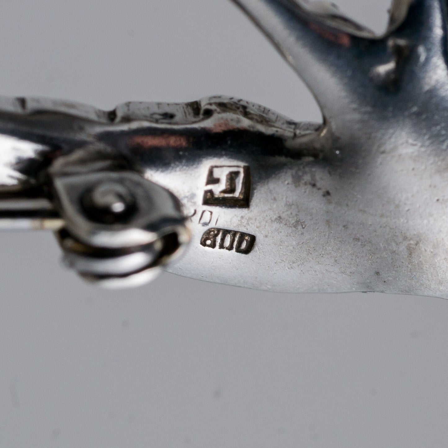 Brosche 800 Silber Vogel Steinbesatz 4,6 cm 3,53 g7