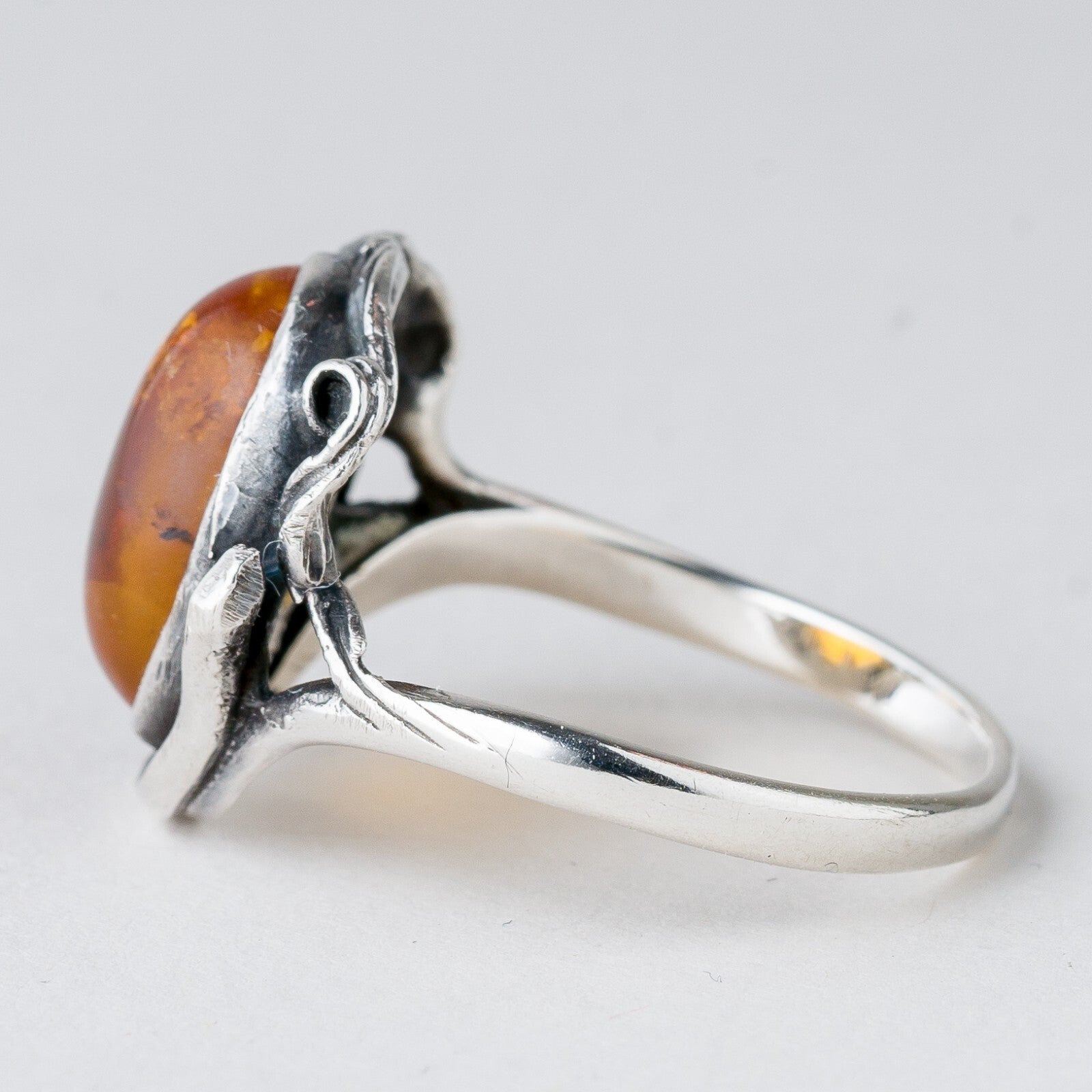 Silber Ring 925 Bernstein Größe 64 (20,3 mm Ø) 3,67 g4