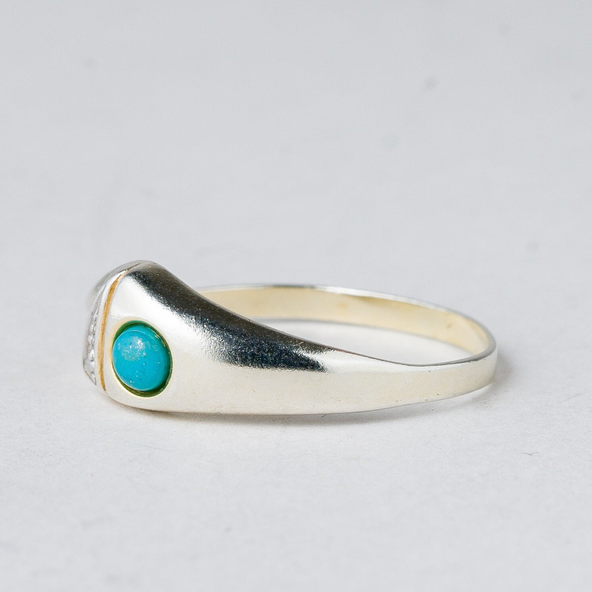 Silber Ring 925 Türkiser Stein Größe 57 (18,1 mm Ø) 0,9 g4