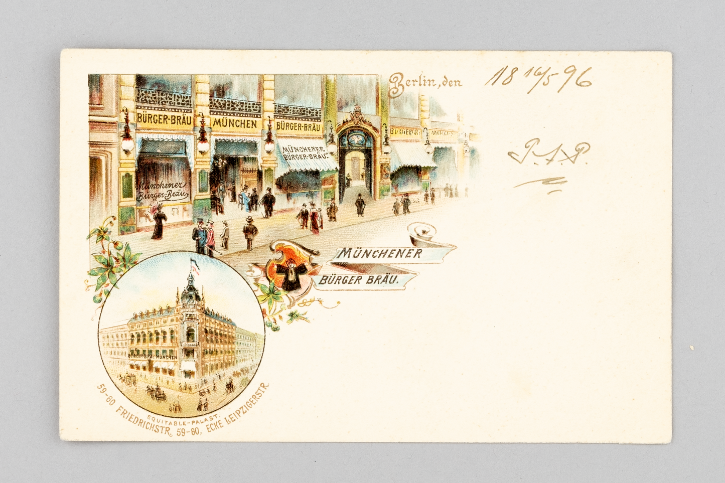 Ansichtskarte Gruss aus Berlin Münchener Bürger Bräu 18960