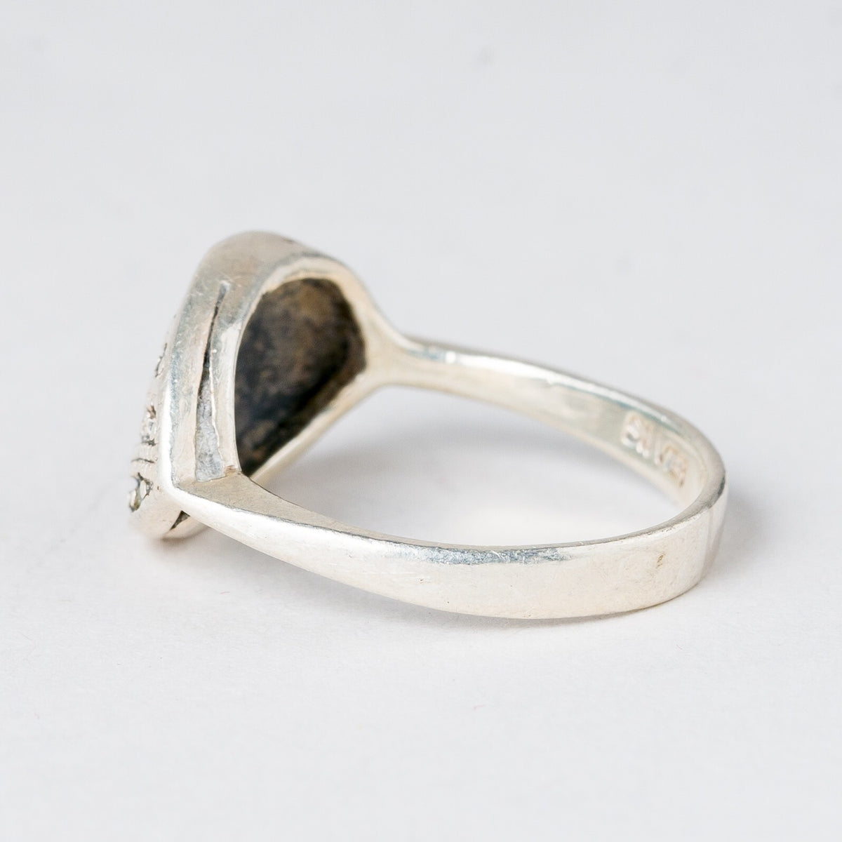 Silber Ring 925 Steinbesatz Größe 47 (15,0 mm Ø) 2,66 g4