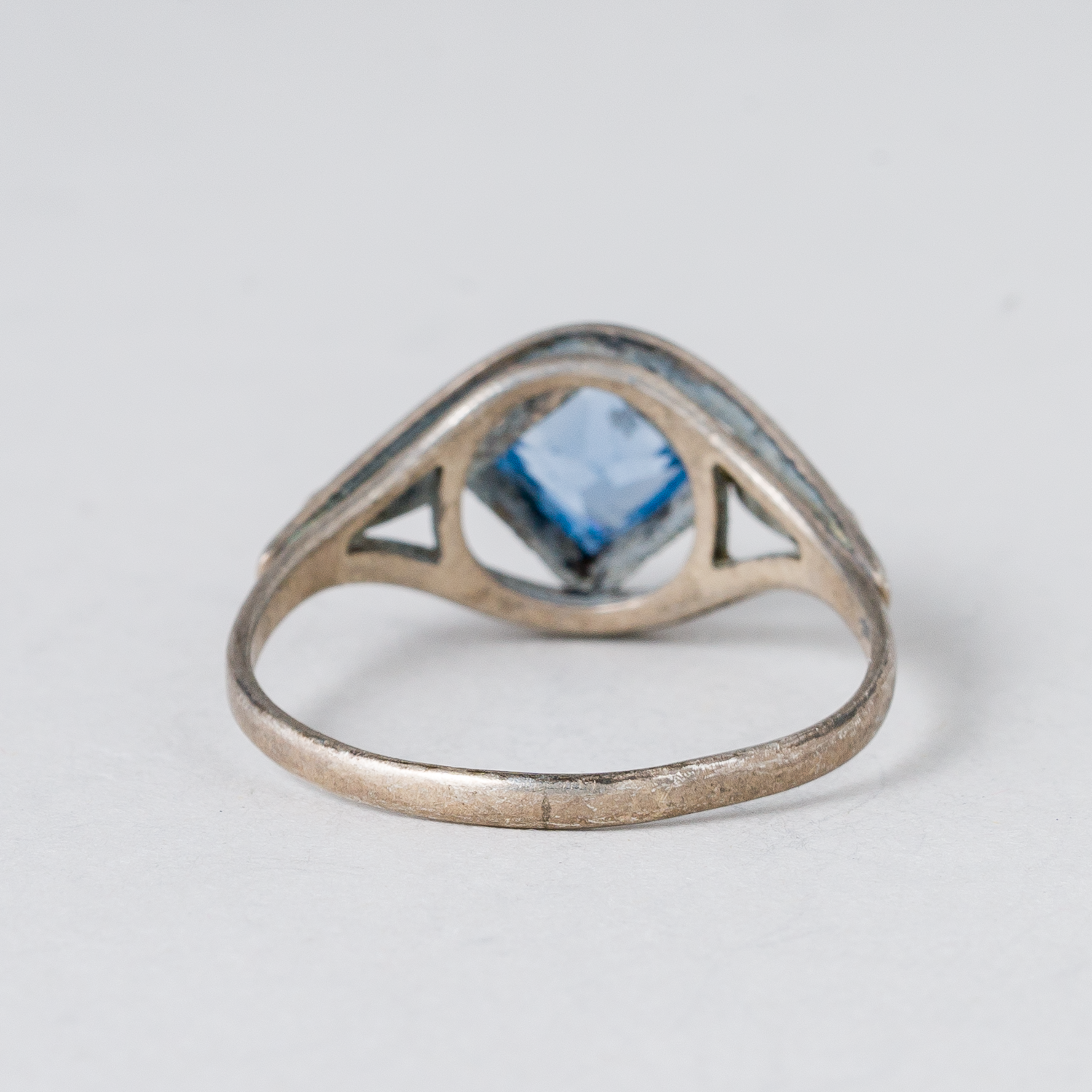 Ring Blauer Stein Silber 1,86 g Größe 55 (17,5 mm Ø)2