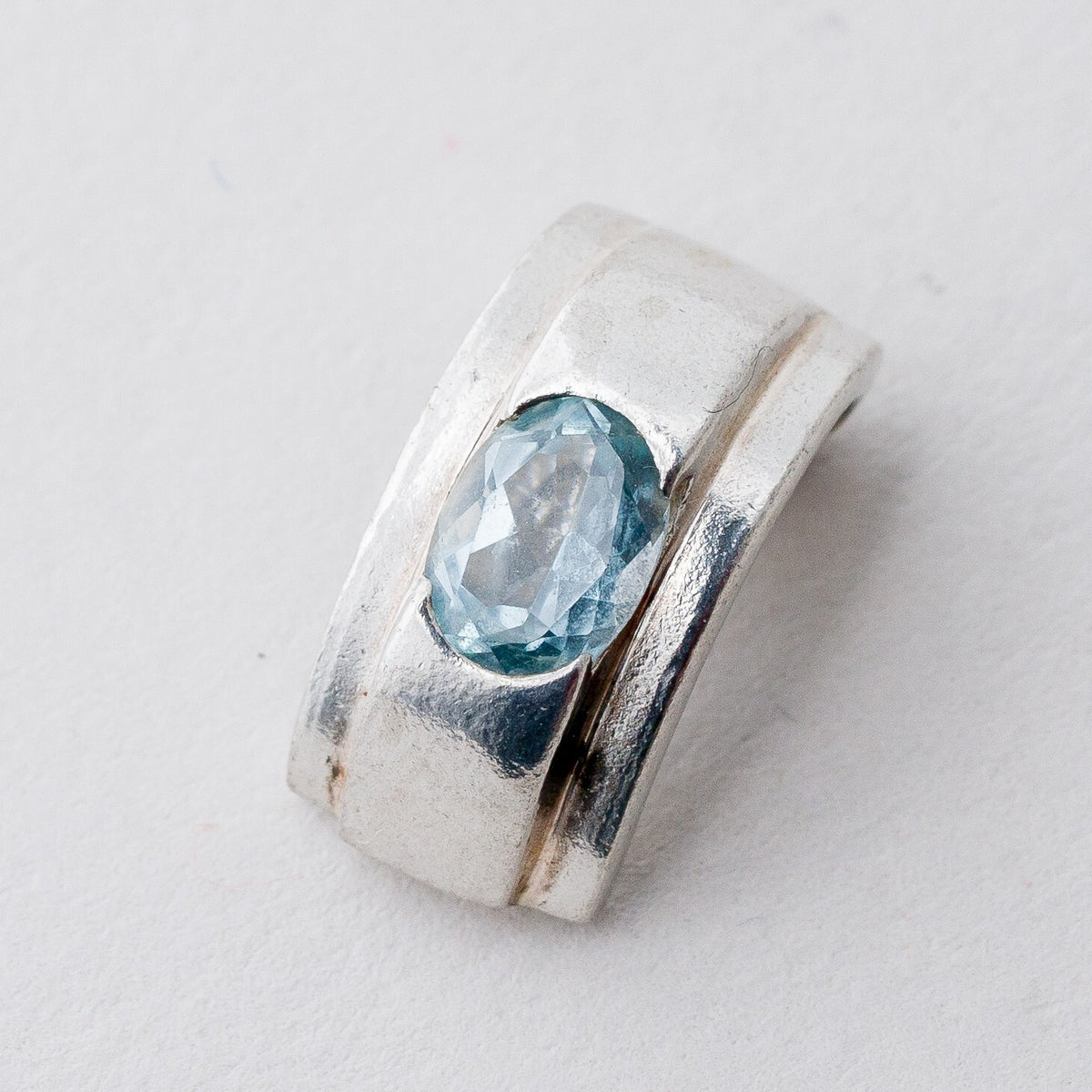 Anhänger Silber 925 Blauer Stein 1,5 cm 2,15 g0