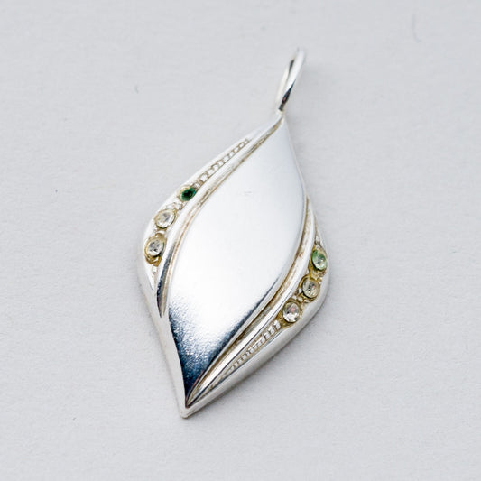 Anhänger Silber 925 Weiße Steine 2,7 cm 1,26 g0