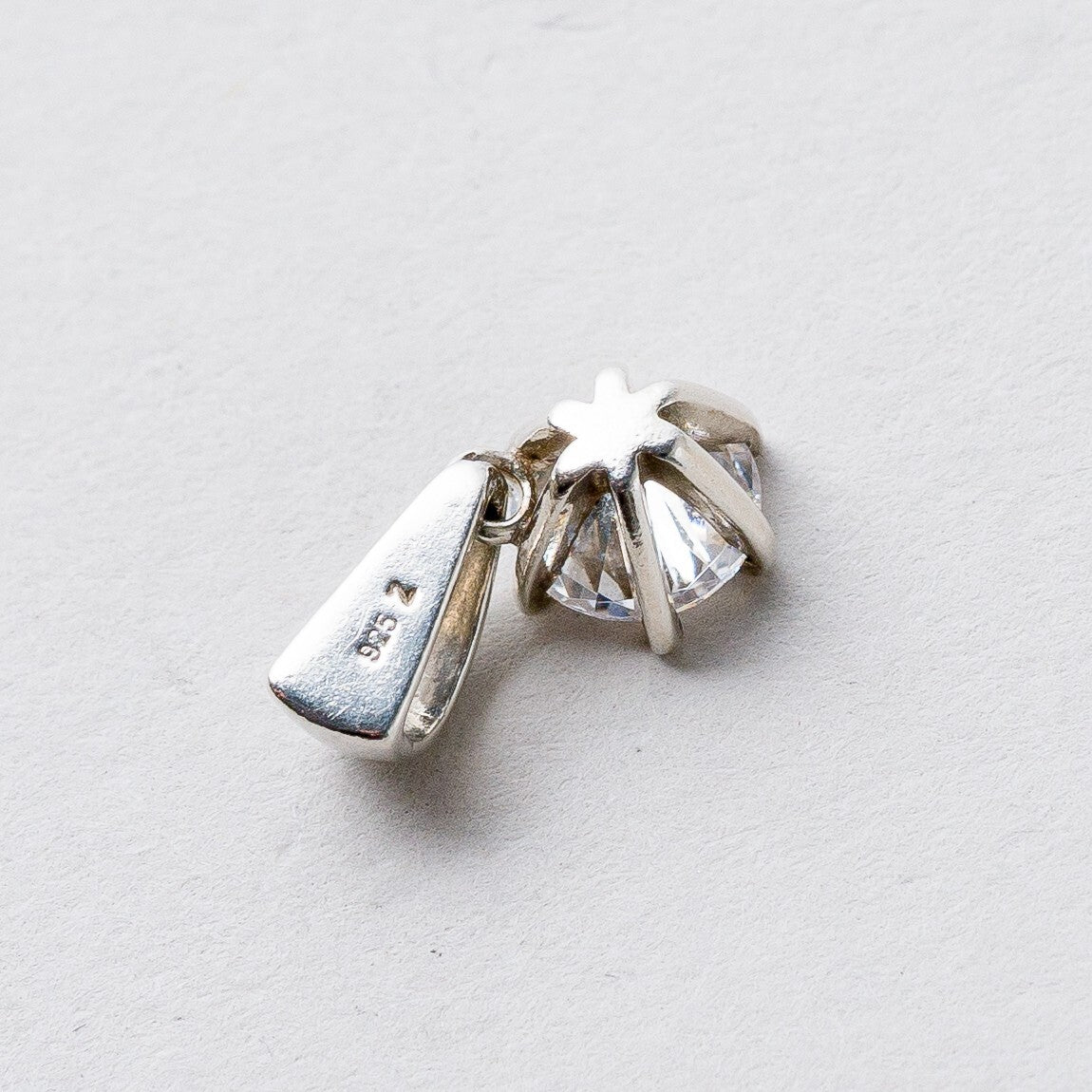 Silber Anhänger Kettenanhänger 925 Weißer Stein 1,4 cm 0,88 g5